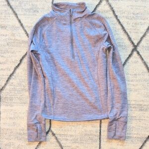 DSG Youth Girl's 1/4 Zip Long Sleeve Heathered light purple/gray Size S 8/9
